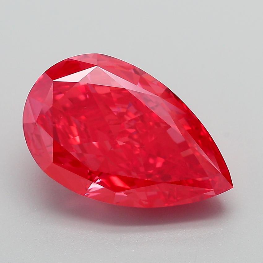 5.00 Ct. Fancy Vivid Red Pear Lab Grown Diamond