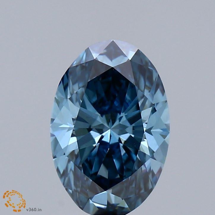 1.52 Ct. Fancy Vivid  Blue Oval Lab Grown Diamond
