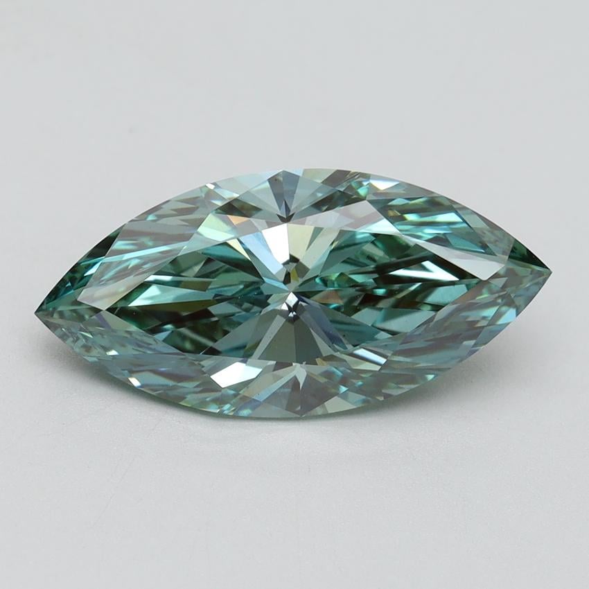 3.21 Ct. Fancy Vivid Green Marquise Lab Grown Diamond