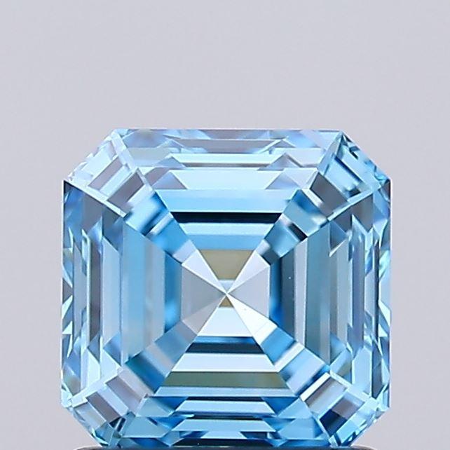 1.22 Ct. Fancy Vivid Blue Asscher Lab Grown Diamond