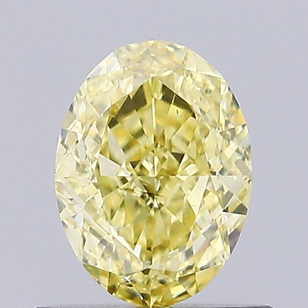 0.61 Ct. Fancy Intense  Yellow Oval Lab Grown Diamond