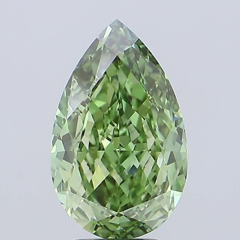 5.30 Ct. Fancy Vivid Green Pear Lab Grown Diamond