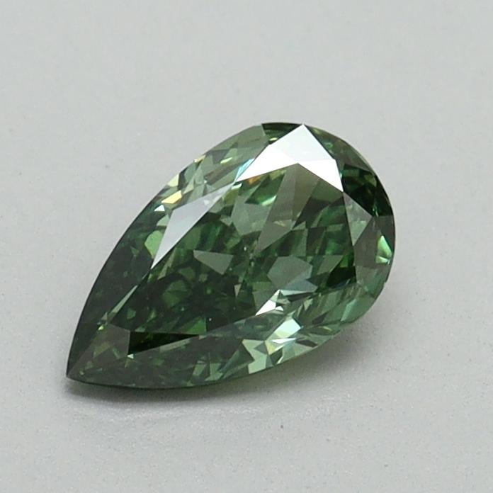 0.55 Ct. Fancy Vivid Pacific Green Pear Lab Grown Diamond
