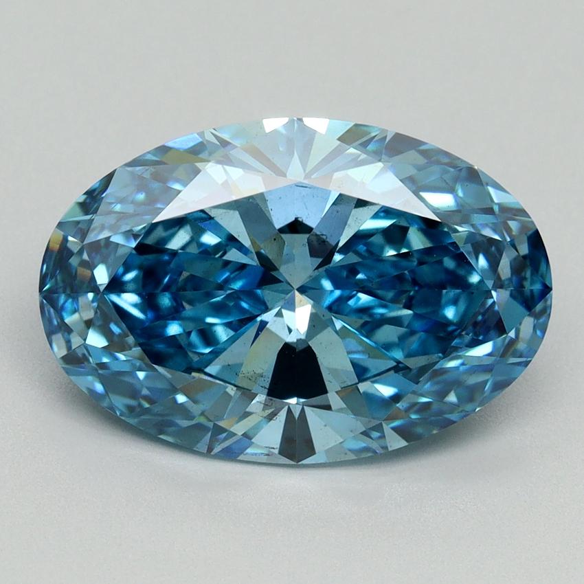 5.03 Ct. Fancy Vivid Malibu Blue Oval Lab Grown Diamond