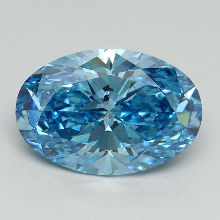 3.05 Ct. Fancy Vivid Blue Oval Lab Grown Diamond