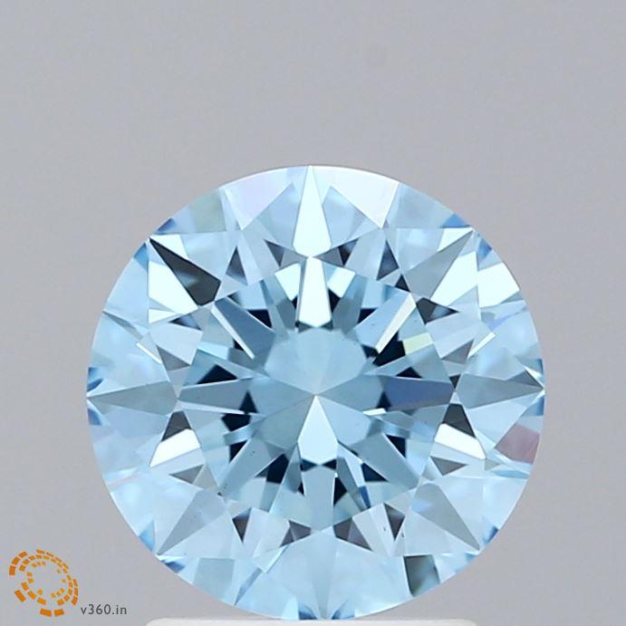 2.14 Ct. Fancy Vivid Blue Round Lab Grown Diamond