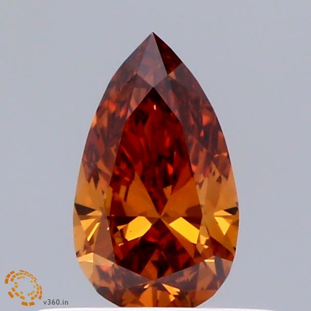 0.43 Ct. Fancy Orange Pear Lab Grown Diamond