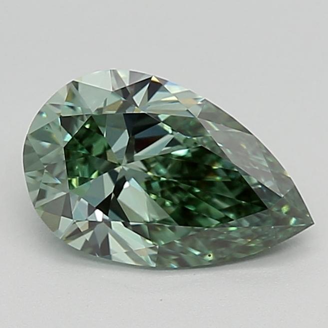 1.04 Ct. Fancy Vivid  Green Pear Lab Grown Diamond
