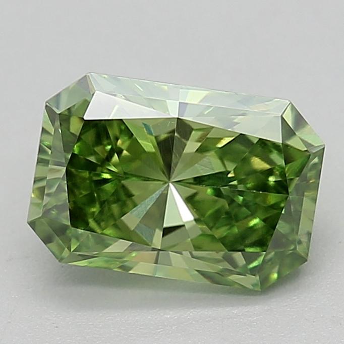0.79 Ct. Fancy Vivid  Green Radiant Lab Grown Diamond