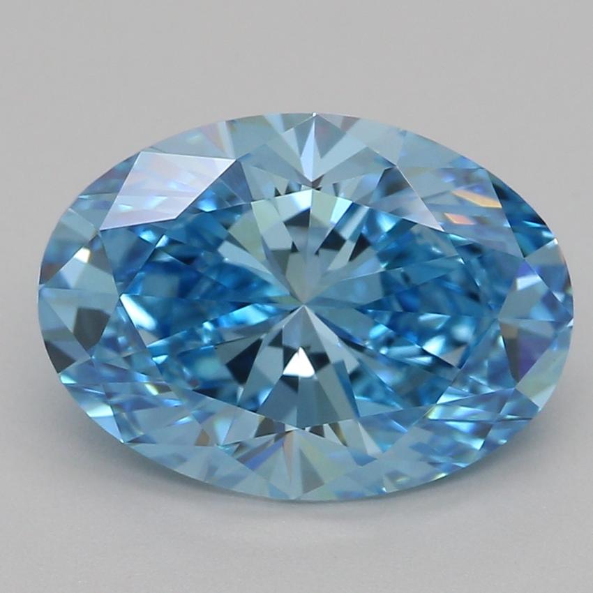 2.04 Ct. Fancy Vivid Blue Oval Lab Grown Diamond