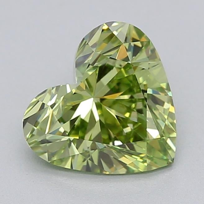 1.03 Ct. Fancy Vivid  Green Heart Lab Grown Diamond