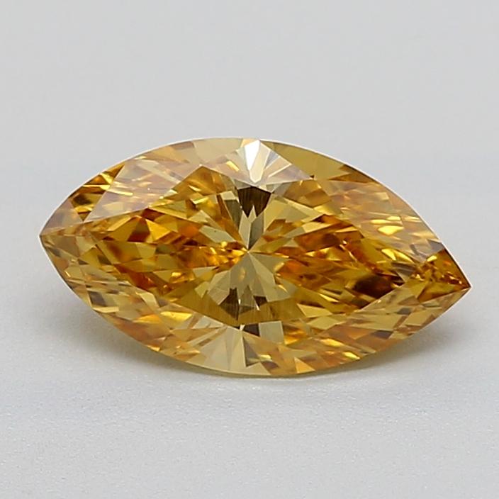 1.08 Ct. Fancy Intense Brownish Yellow Marquise Lab Grown Diamond