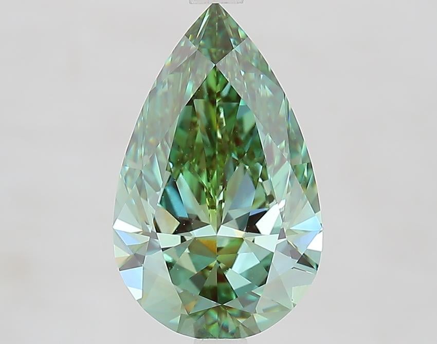 3.01 Ct. Fancy Vivid Green Pear Lab Grown Diamond
