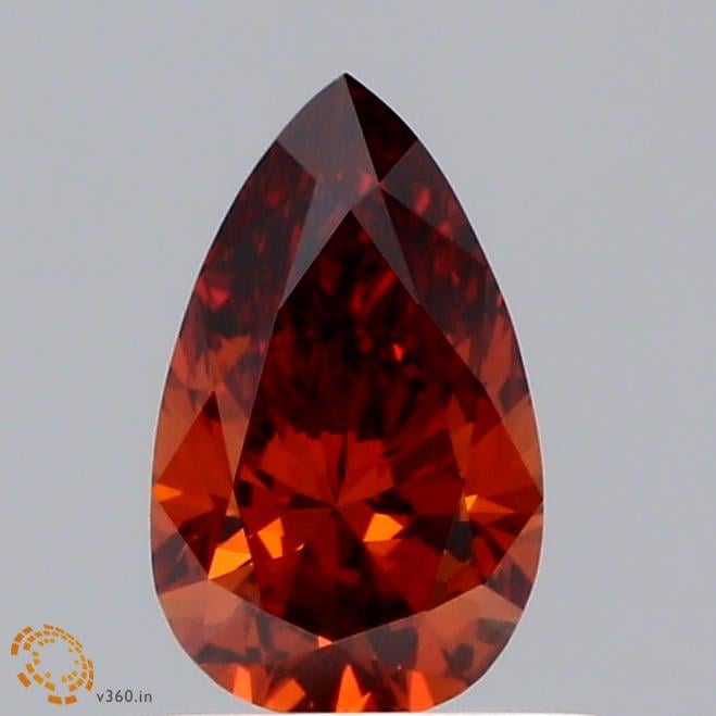 0.49 Ct. Fancy Deep  Orange Pear Lab Grown Diamond
