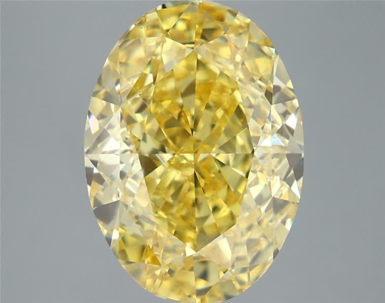 6.09 Ct. Fancy Vivid Yellow Oval Lab Grown Diamond