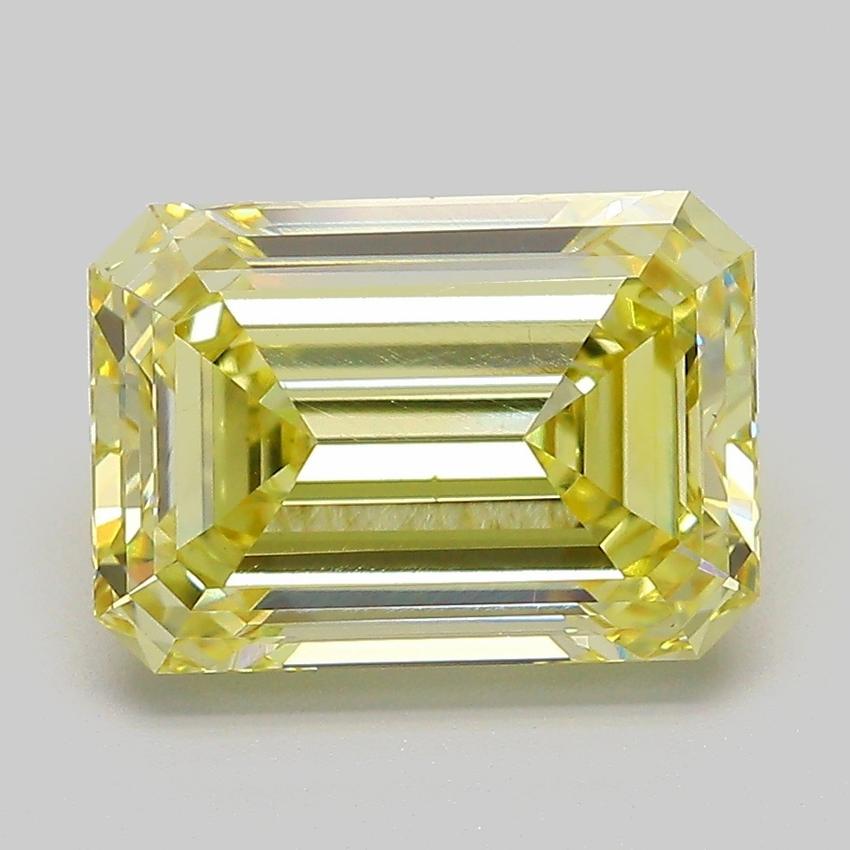 4.04 Ct. Fancy  Yellow Emerald Lab Grown Diamond