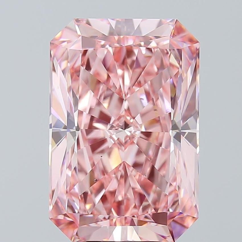 7.52 Ct. Fancy Vivid  Pink Radiant Lab Grown Diamond