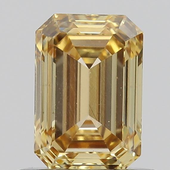0.69 Ct. Light Brownish Yellow Emerald Lab Grown Diamond