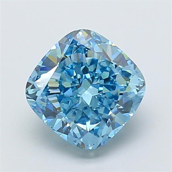2.20 Ct. Fancy Vivid Blue Cushion Lab Grown Diamond