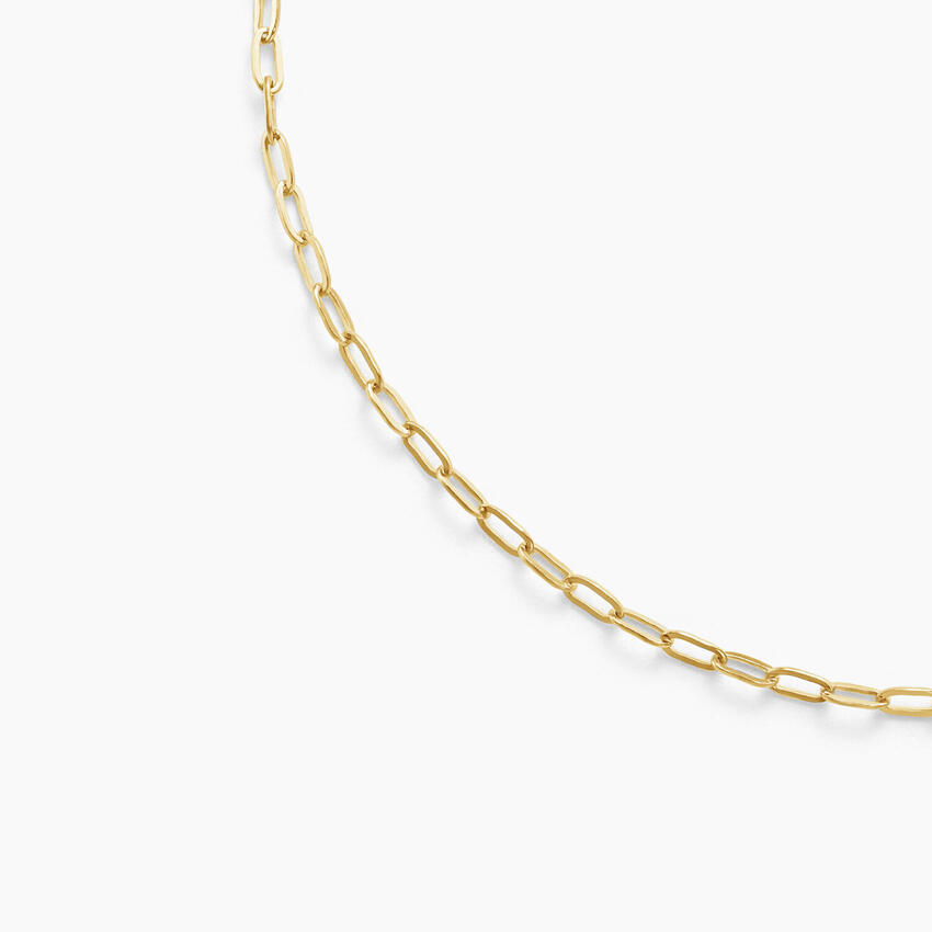 14K Yellow Gold Devon Paperclip Chain Bracelet (Extra Small)