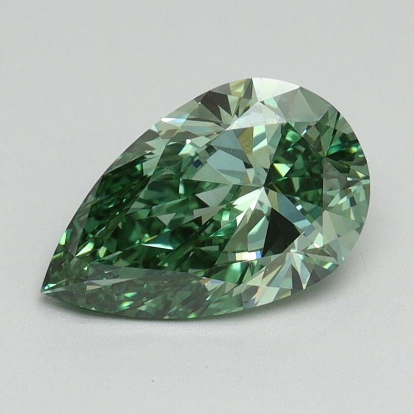 1.50 Ct. Fancy Vivid Green Pear Lab Grown Diamond