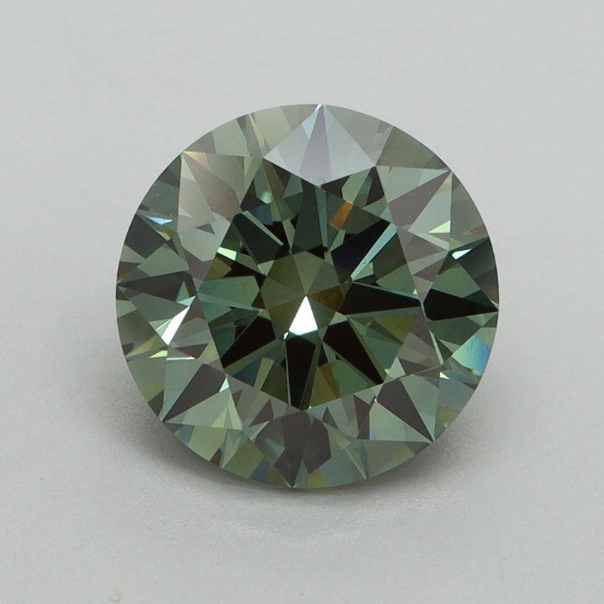 2.59 Ct. Fancy Vivid Green Round Lab Grown Diamond