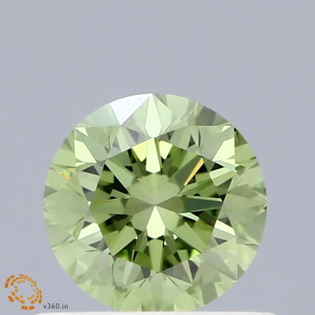 0.62 Ct. Fancy Vivid Green Round Lab Grown Diamond