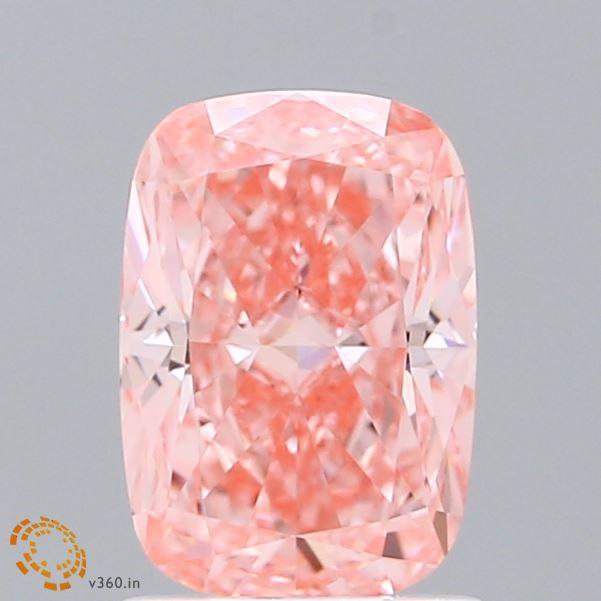 1.59 Ct. Fancy Vivid Pink Cushion Lab Grown Diamond