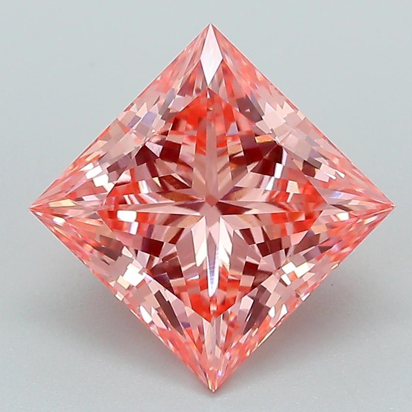 3.08 Ct. Fancy Vivid Pink Princess Lab Grown Diamond