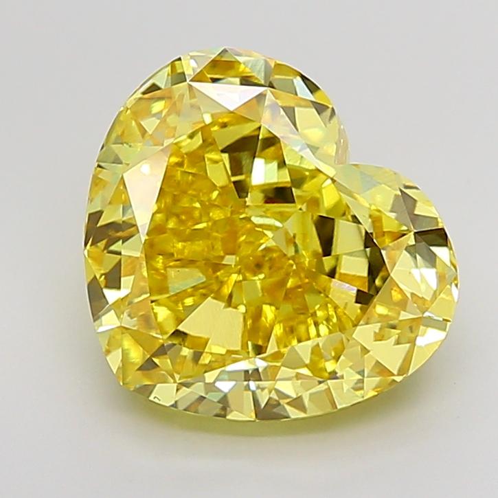 6.58 Ct. Fancy Vivid Yellow Heart Lab Grown Diamond
