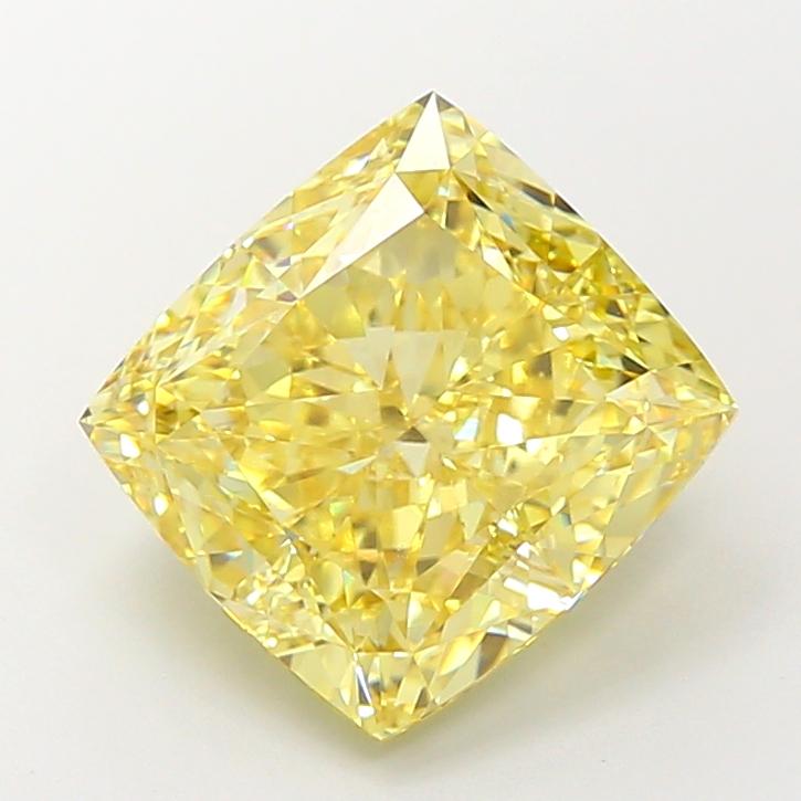 7.07 Ct. Fancy Intense Yellow Cushion Lab Grown Diamond