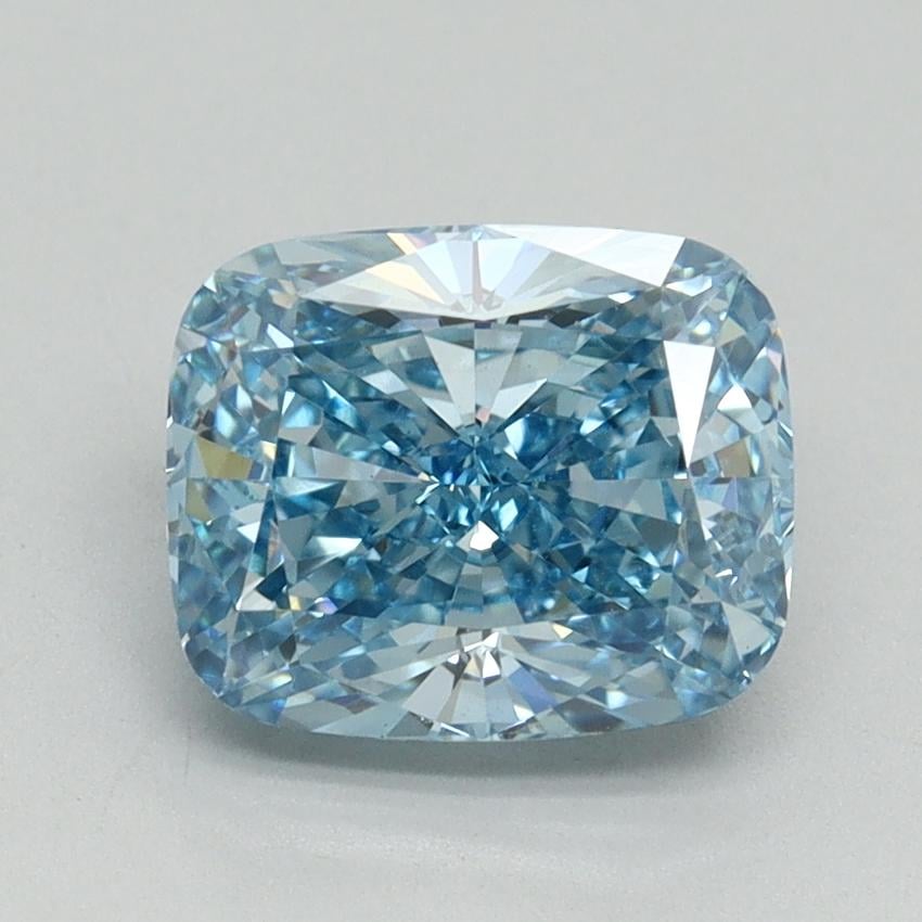2.13 Ct. Fancy Vivid Blue Cushion Lab Grown Diamond