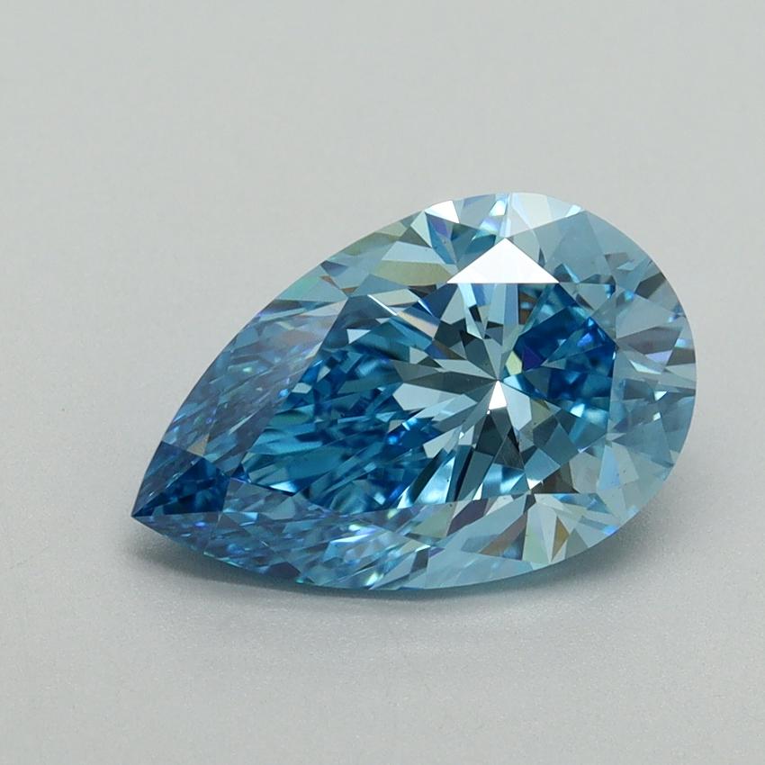 2.46 Ct. Fancy Vivid Blue Pear Lab Grown Diamond