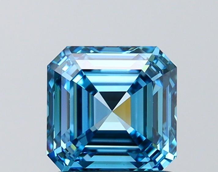 1.54 Ct. Fancy Vivid Blue Asscher Lab Grown Diamond