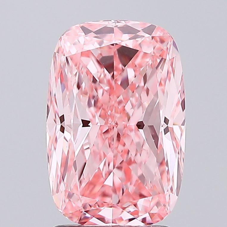 2.51 Ct. Fancy Vivid Pink Cushion Lab Grown Diamond