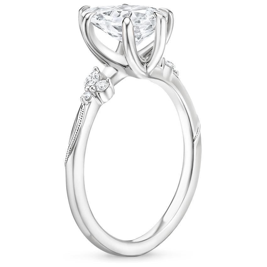 Platinum Camellia Diamond Ring, large side view