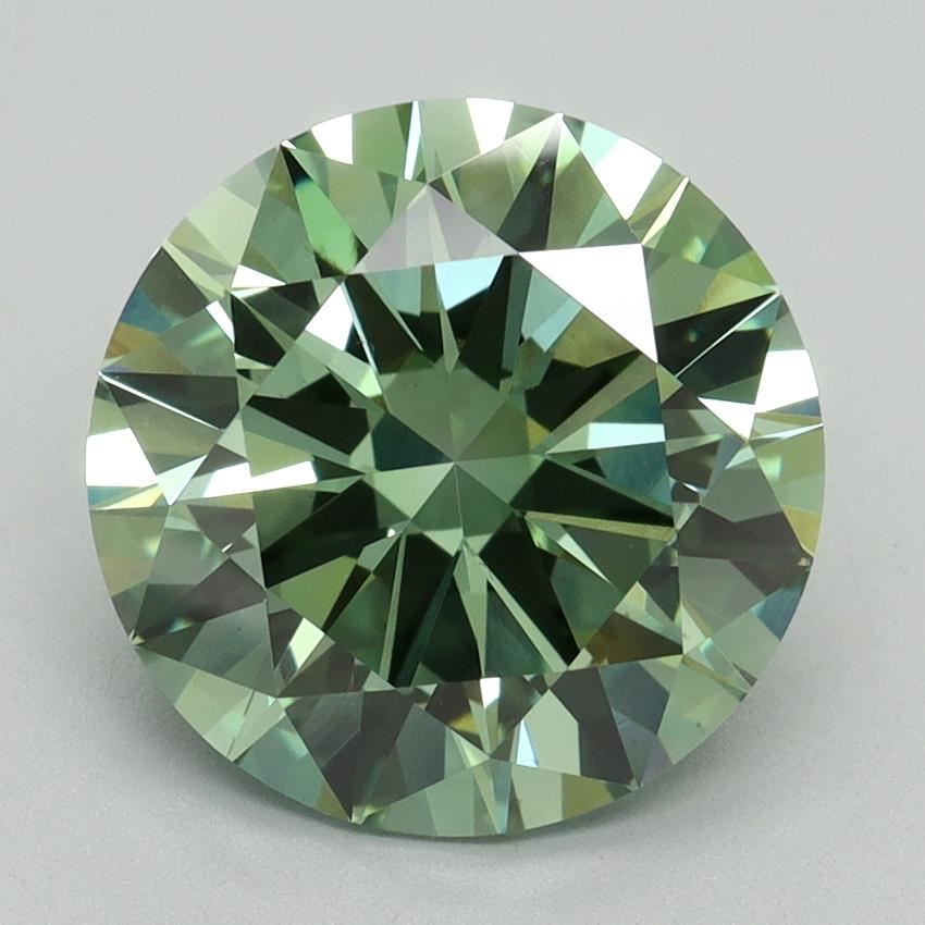 4.01 Ct. Fancy Vivid Green Round Lab Grown Diamond