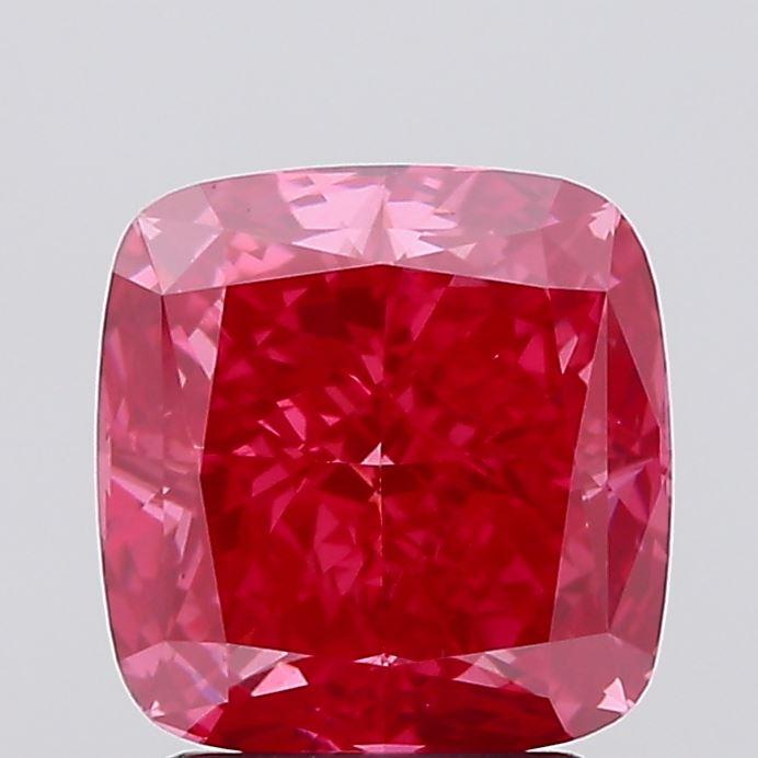 2.70 Ct. Fancy Vivid Pink Cushion Lab Grown Diamond