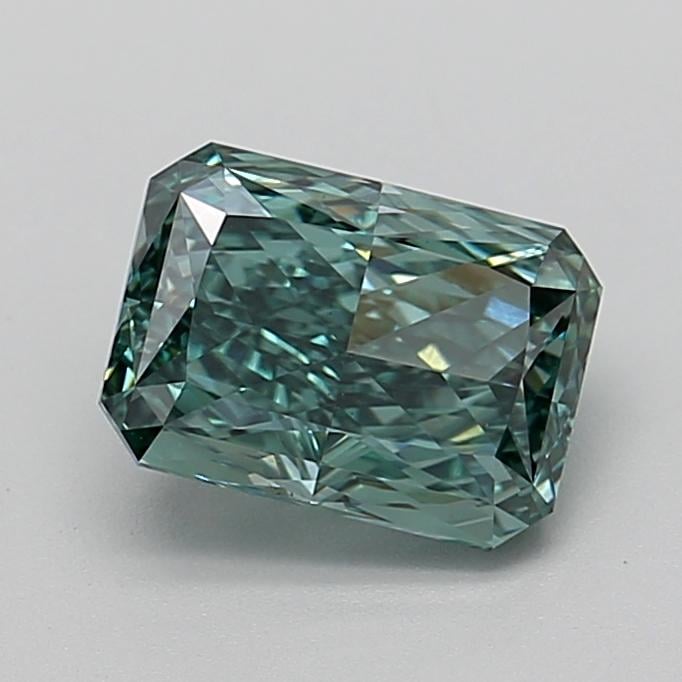 2.13 Ct. Fancy Vivid Bluish Green Radiant Lab Grown Diamond