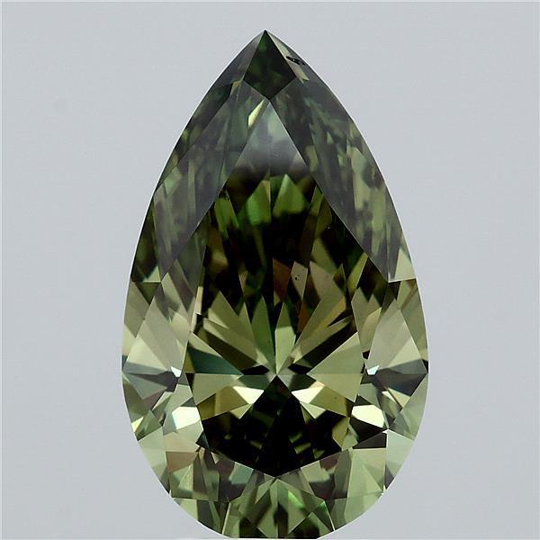 5.02 Ct. Fancy Vivid Green Pear Lab Grown Diamond