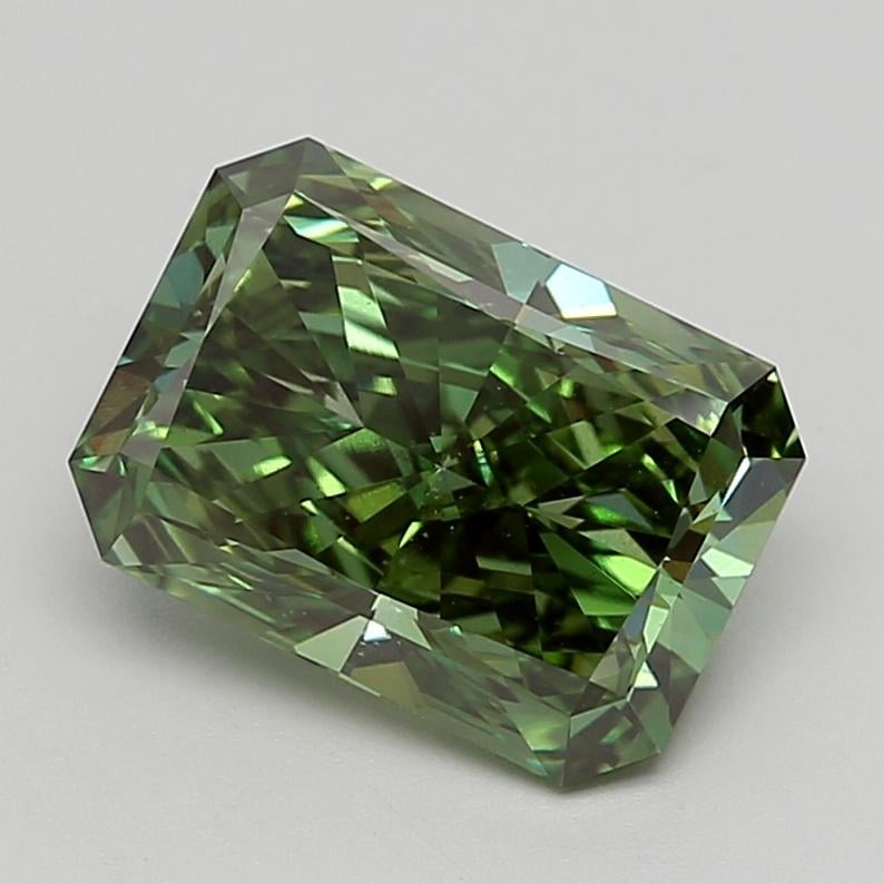 4.02 Ct. Fancy Vivid  Green Radiant Lab Grown Diamond