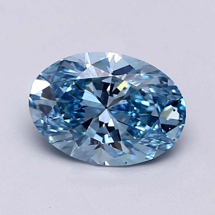 2.04 Ct. Fancy Vivid  Blue Oval Lab Grown Diamond
