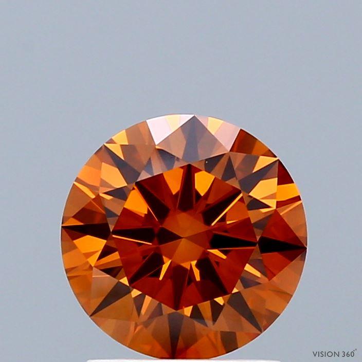 1.52 Ct. Fancy Intense Brownish Orange Round Lab Grown Diamond