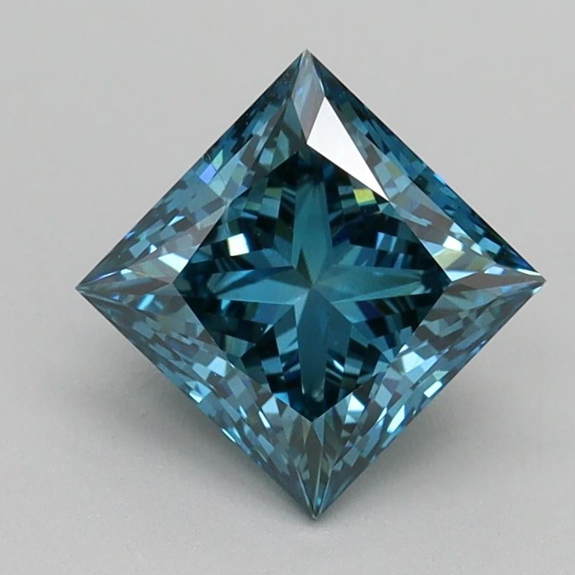 1.60 Ct. Fancy Vivid Blue Princess Lab Grown Diamond