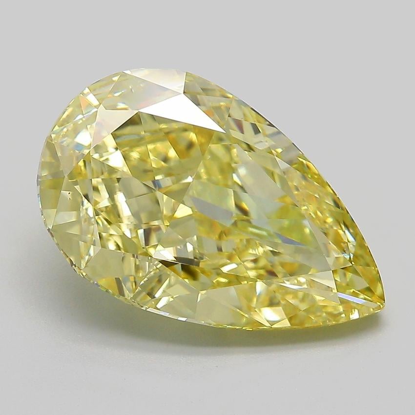 7.08 Ct. Fancy Intense  Yellow Pear Lab Grown Diamond