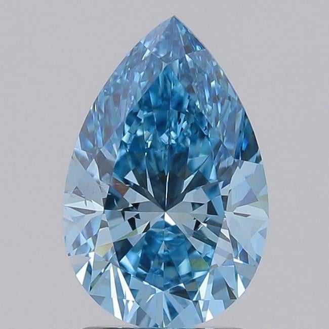 1.78 Ct. Fancy Vivid  Blue Pear Lab Grown Diamond