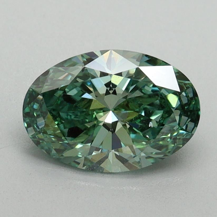 1.31 Ct. Fancy Vivid Pacific Green Oval Lab Grown Diamond