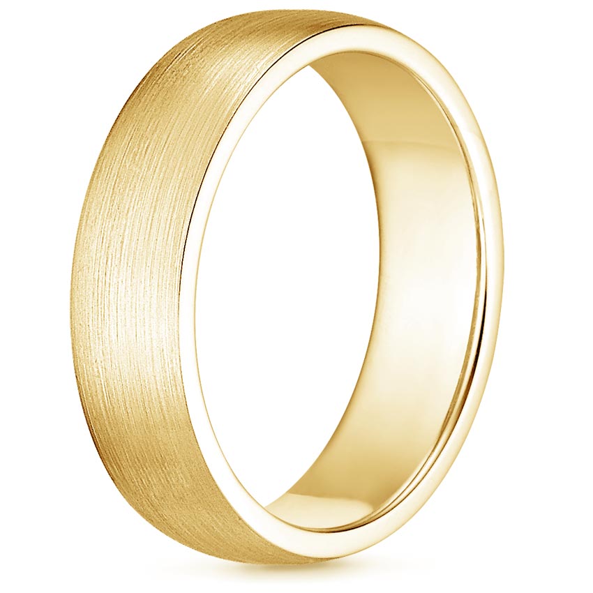 18k Yellow Gold Brushed 5mm COMFORT FIT WEDDING BAND American Set Co 