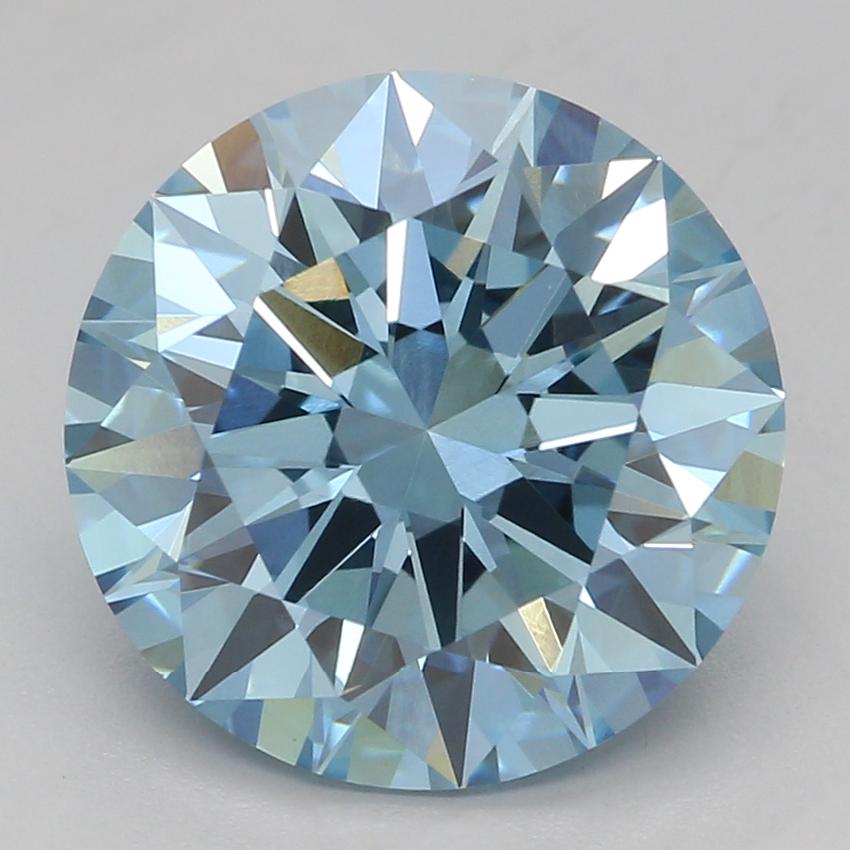 2.59 Ct. Fancy Vivid Blue Round Lab Grown Diamond