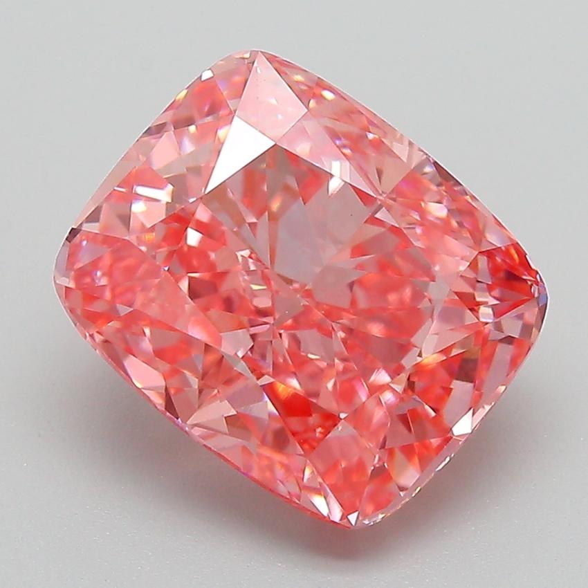 4.71 Ct. Fancy Vivid Pink Cushion Lab Grown Diamond